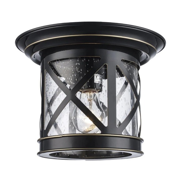 Portfolio Outdoor Flush mount Porch Light #253346 Rubbed Oil Bronze‎ Finish - Picture 3 of 9